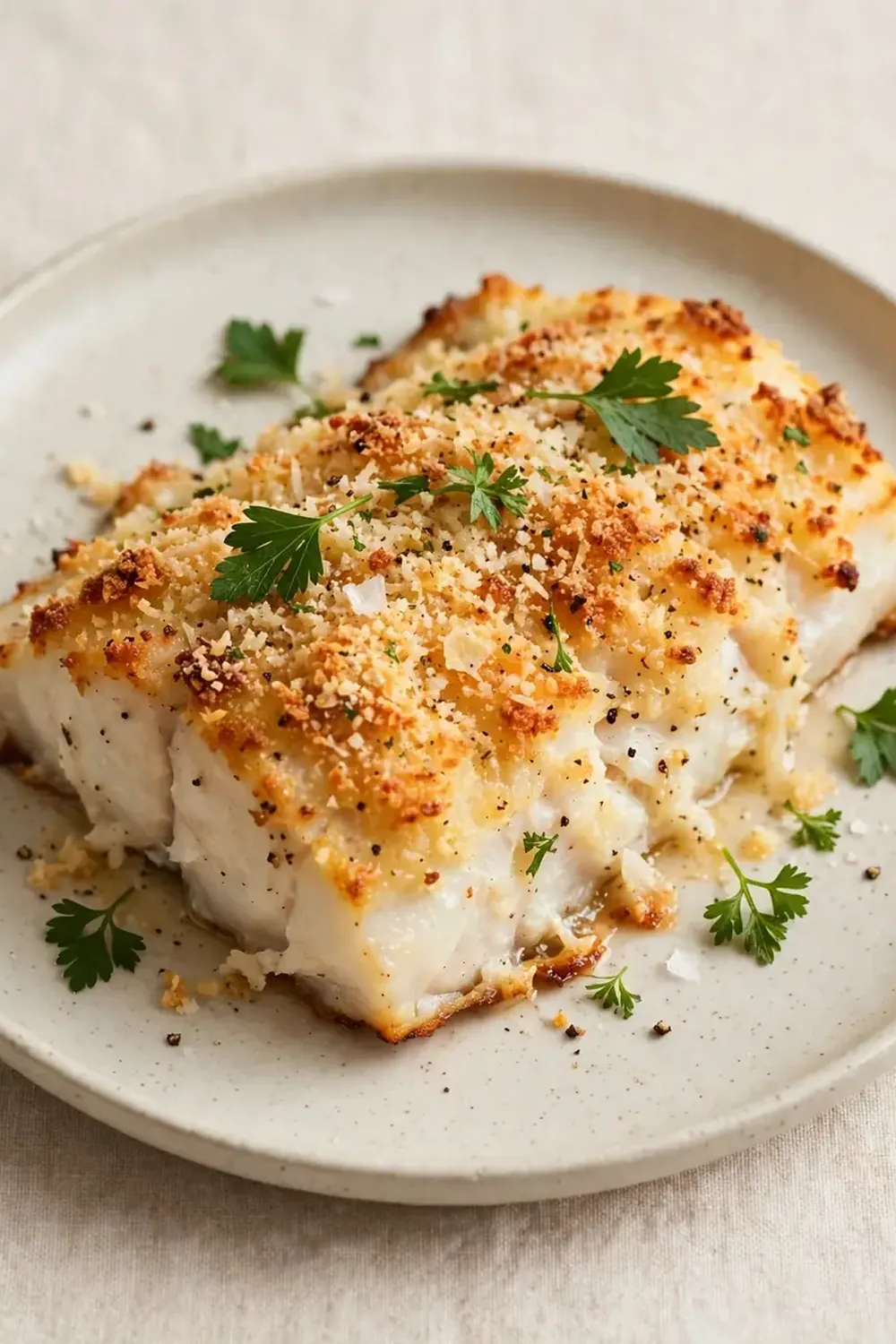 Baked Cod with Parmesan Crust