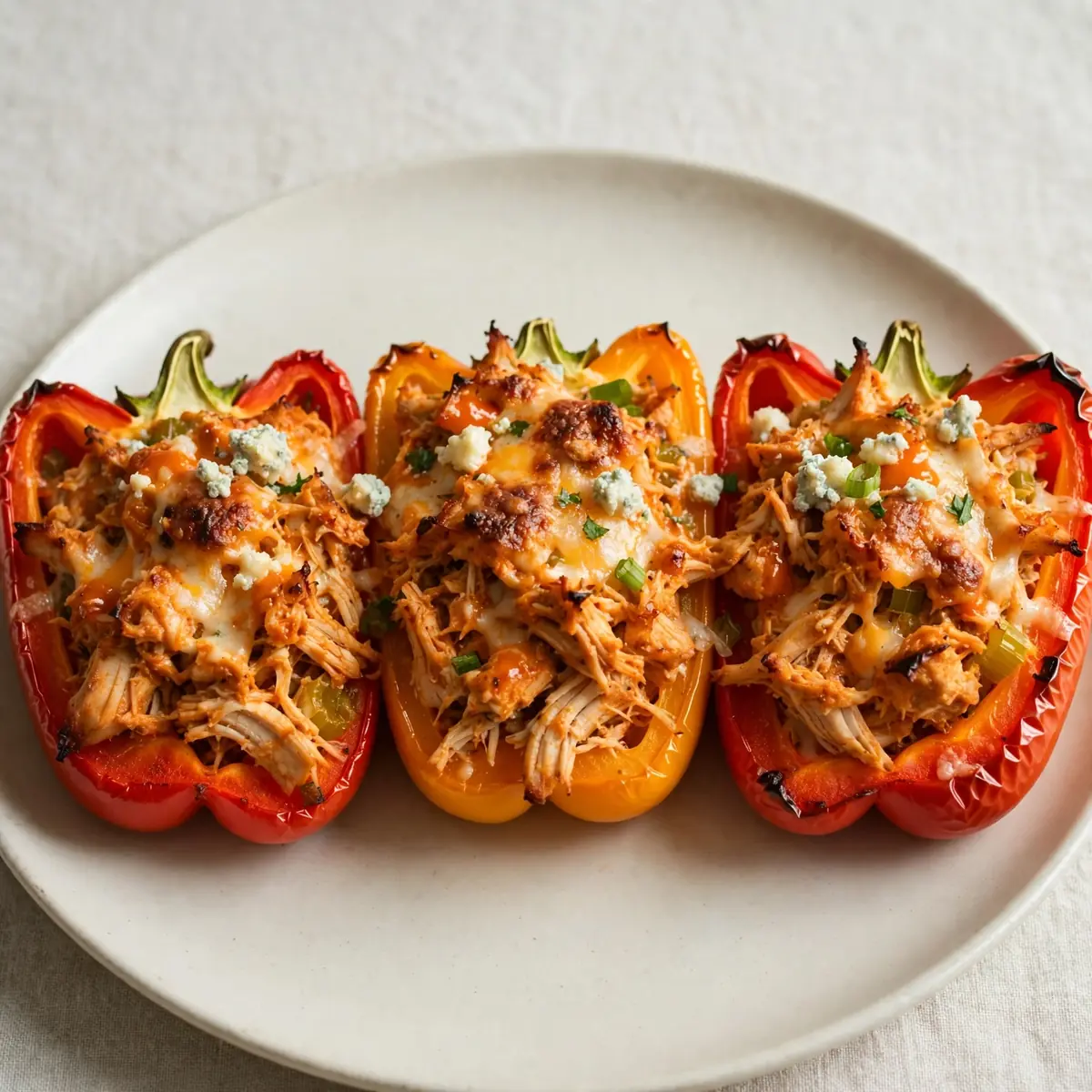 Buffalo Chicken Stuffed Peppers