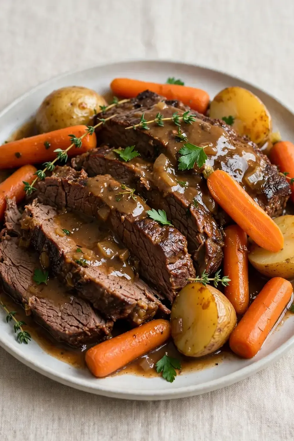 Classic American Pot Roast with Carrots and Potatoes