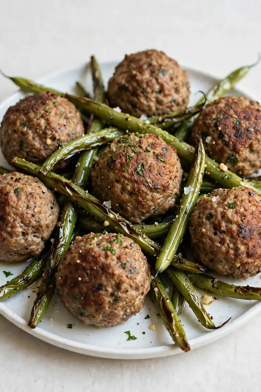 Sheet Pan Meatballs and Roasted Green Beans