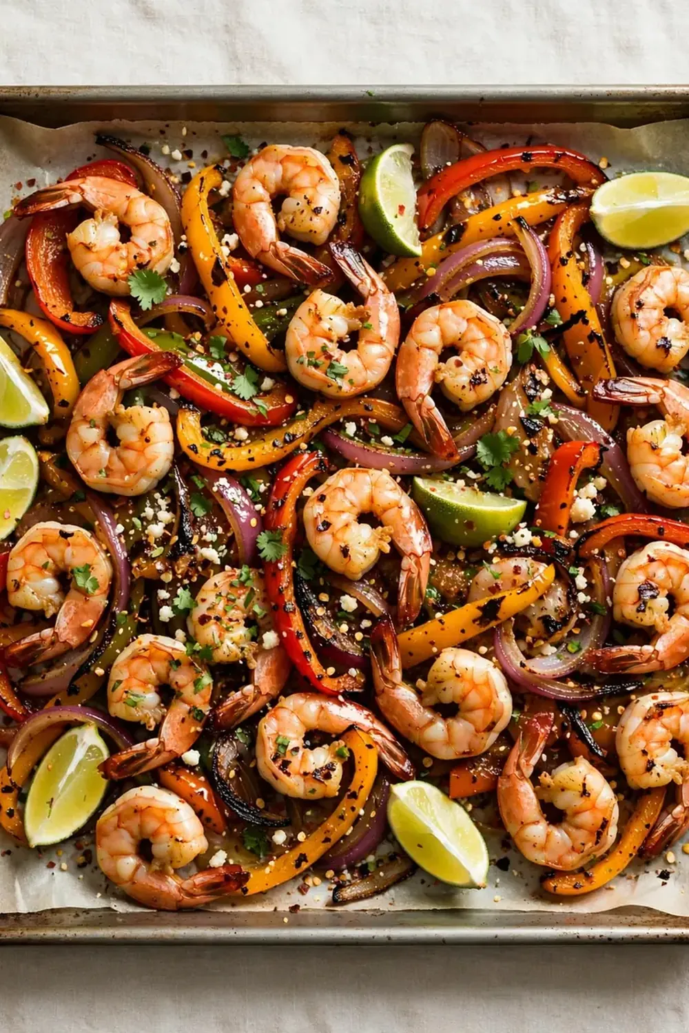 Sheet Pan Chili Lime Shrimp Fajitas