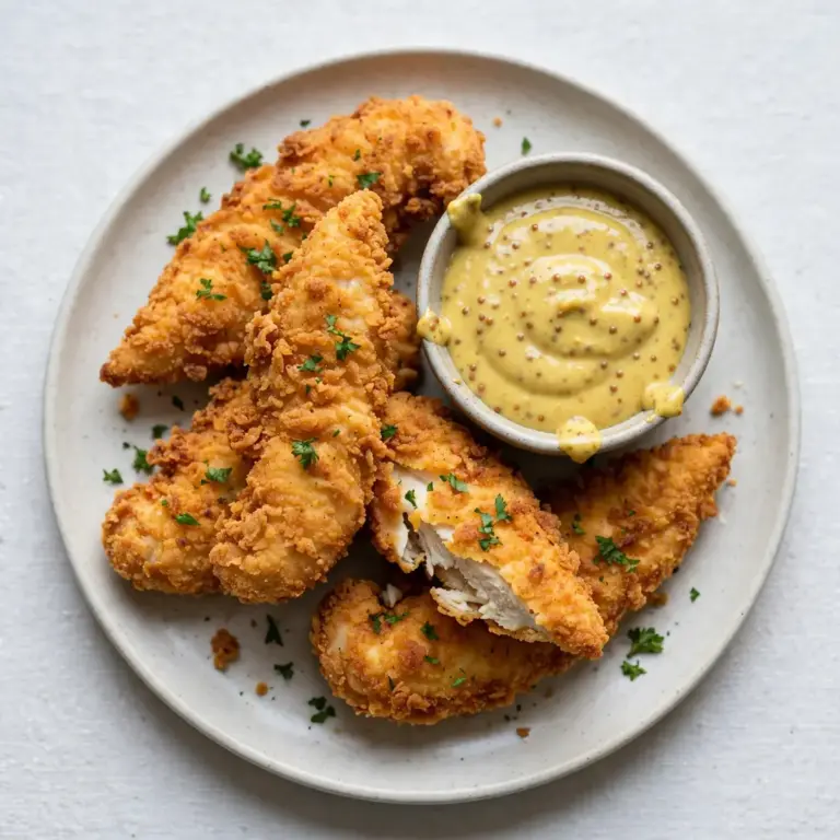 Crispy Chicken Tenders With Honey Mustard