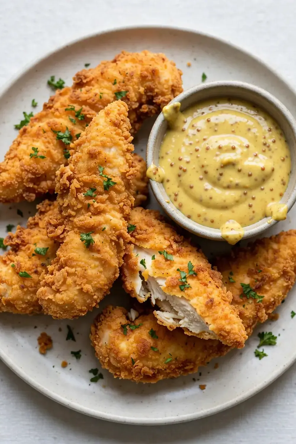 Crispy Chicken Tenders with Honey Mustard