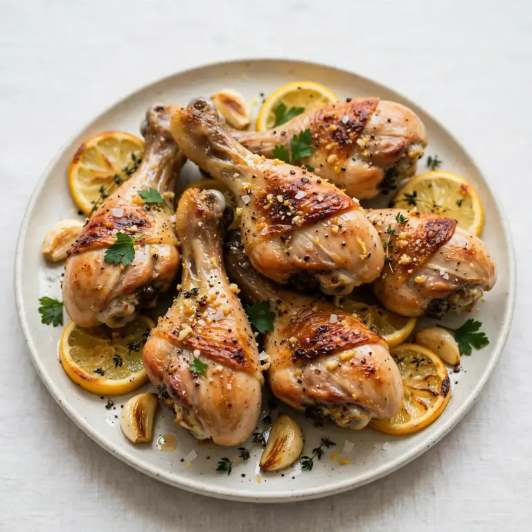 Lemon Garlic Baked Chicken Legs