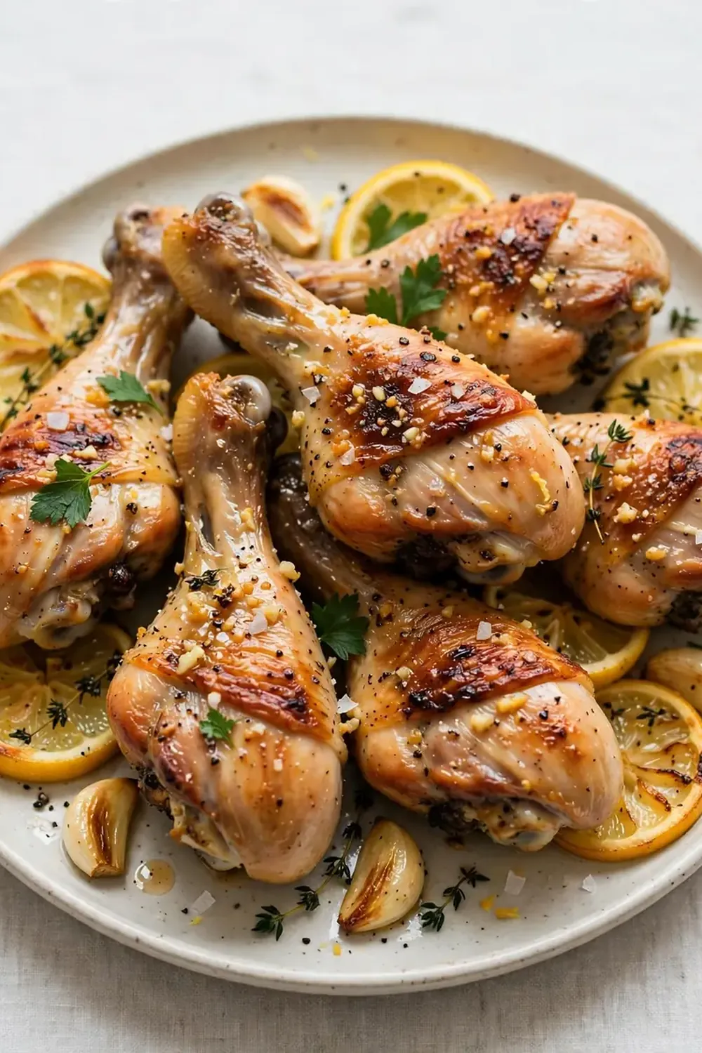 Lemon Garlic Baked Chicken Legs