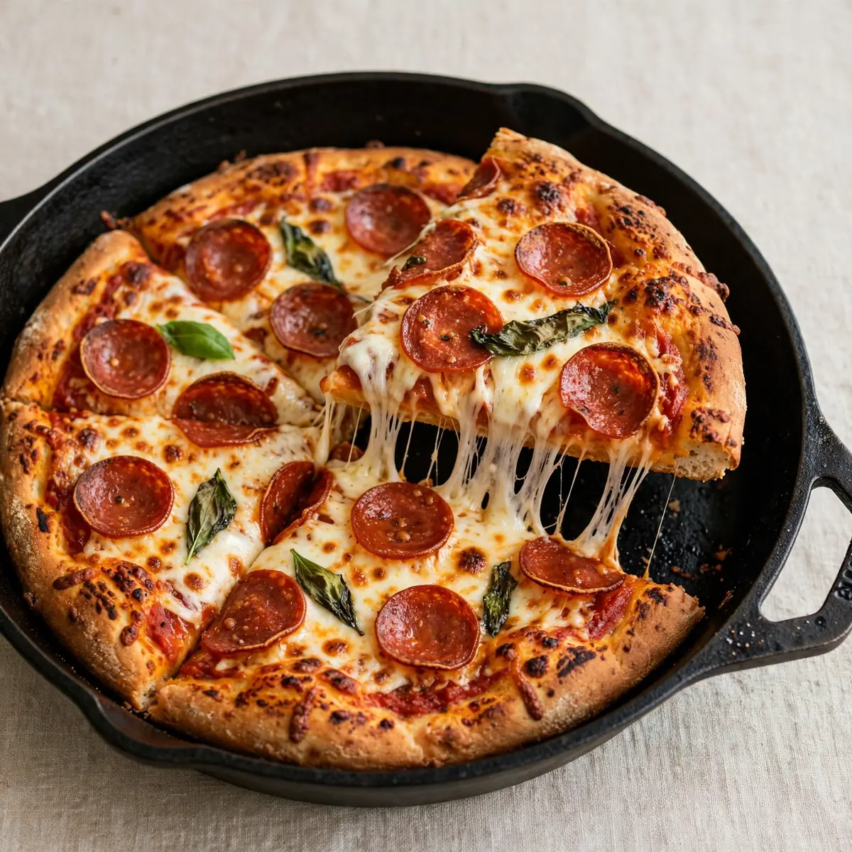 Slow Sunday Cast Iron Skillet Pizza